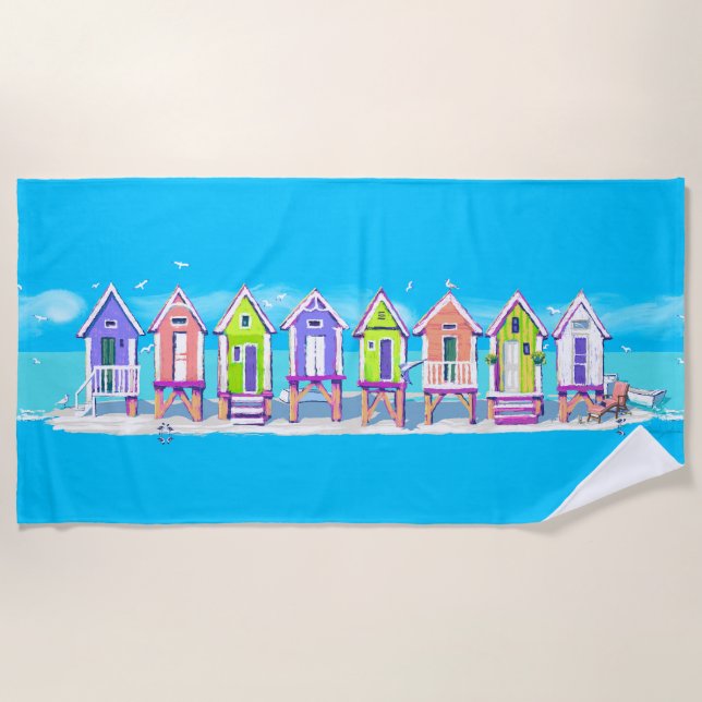 Beach Huts Design Towel (Front)
