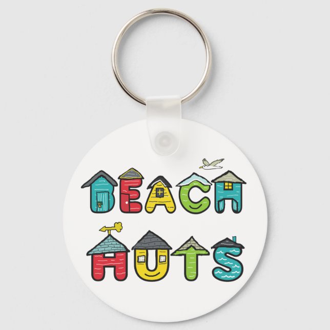 Beach Huts Key Ring (Front)