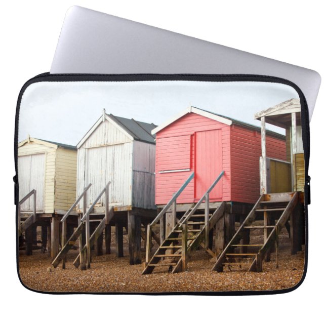 Beach Huts Laptop Sleeve (Front)