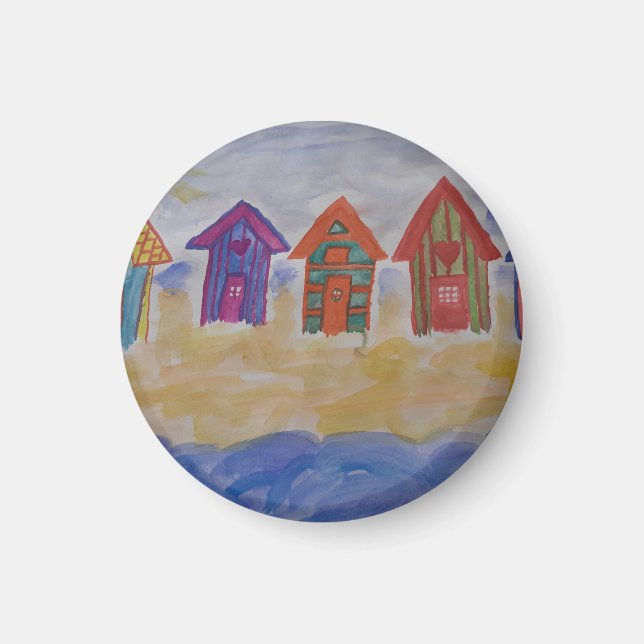 Beach Huts Magnet (Front)