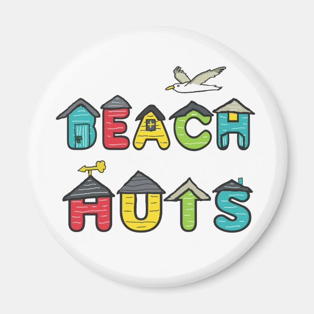 Beach Huts Magnet (Front)