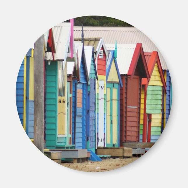 Beach Huts Melbourne Magnet (Front)
