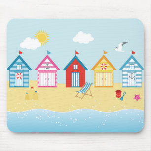 Beach Huts Mouse Pad