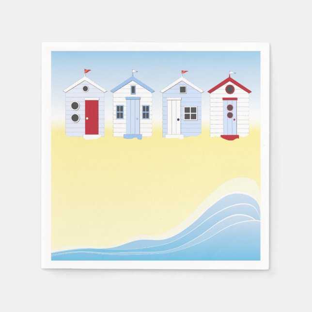 Beach Huts Paper Napkins (Front)