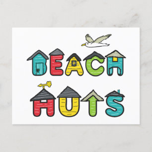 Beach Huts Postcard