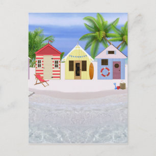 BEACH HUTS POSTCARD