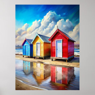 Beach Huts Poster