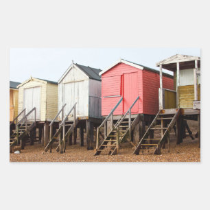Beach Huts Rectangular Sticker