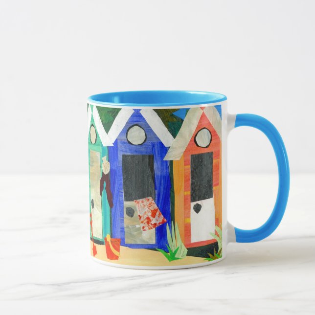 "Beach Huts" Ringer Mug (Right)