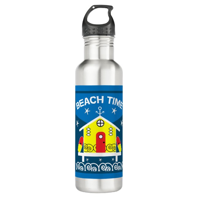 Beach Huts | Sea Life |  Cooler 710 Ml Water Bottle (Front)