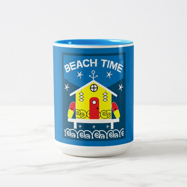 Beach Huts | Sea Life |  Latte Mug (Center)