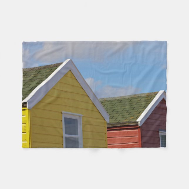 Beach Huts | Southwold, England Fleece Blanket (Front (Horizontal))