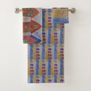 Beach Huts Towel Set