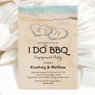 Beach I DO BBQ Engagement Party Invitation