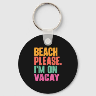 Beach im on vacay summer vacation retro vintage key ring