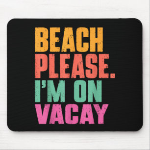 Beach im on vacay summer vacation retro vintage  mouse pad