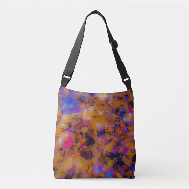 Beach Impression, Rocks and Sea Shells Crossbody Bag (Front)