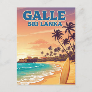 Beach in Galle Sri Lanka Travel Postcard