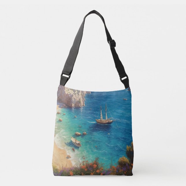 Beach in Greece  Crossbody Bag (Front)