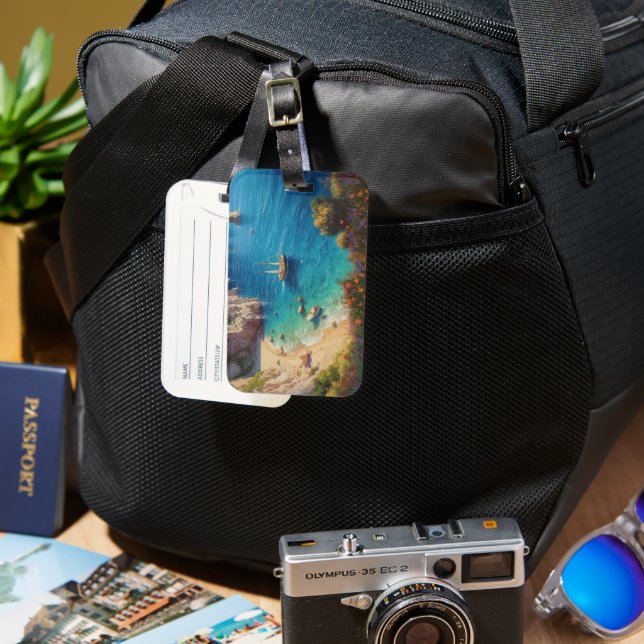 Beach in Greece  Luggage Tag (Front & Back)