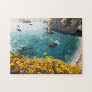 Beach in Greece paint Jigsaw Puzzle