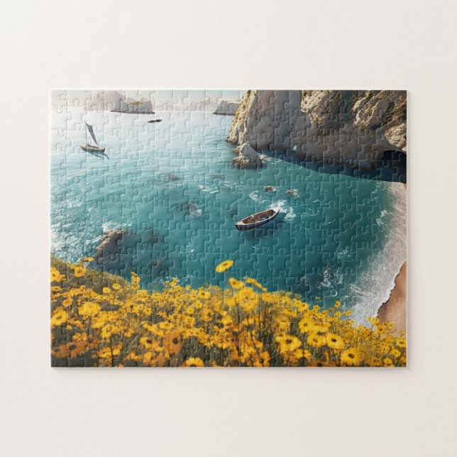 Beach in Greece paint Jigsaw Puzzle (Horizontal)