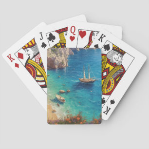 Beach in Greece Playing Cards