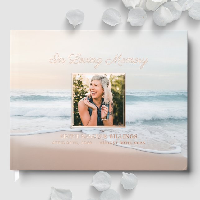 Beach In Loving Memory Funeral Memorial Service Guest Book (Creator Uploaded)