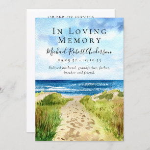 Beach In Loving Memory Funeral Program