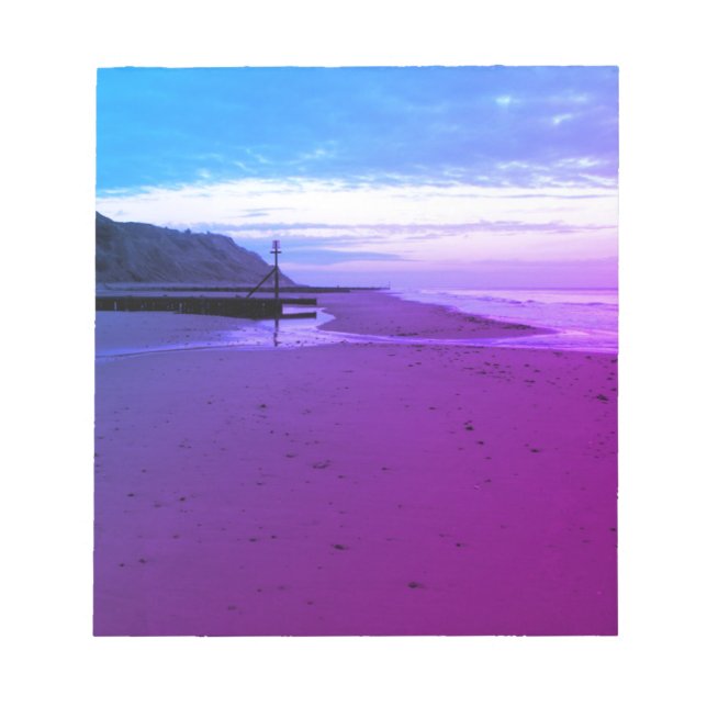 Beach in Mundesley in purple and blue, Norfolk Notepad (Front)