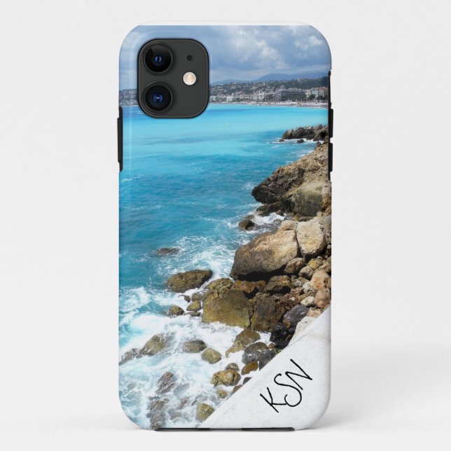 Beach in Nice, France iPhone 5 monogrammed case (Back)