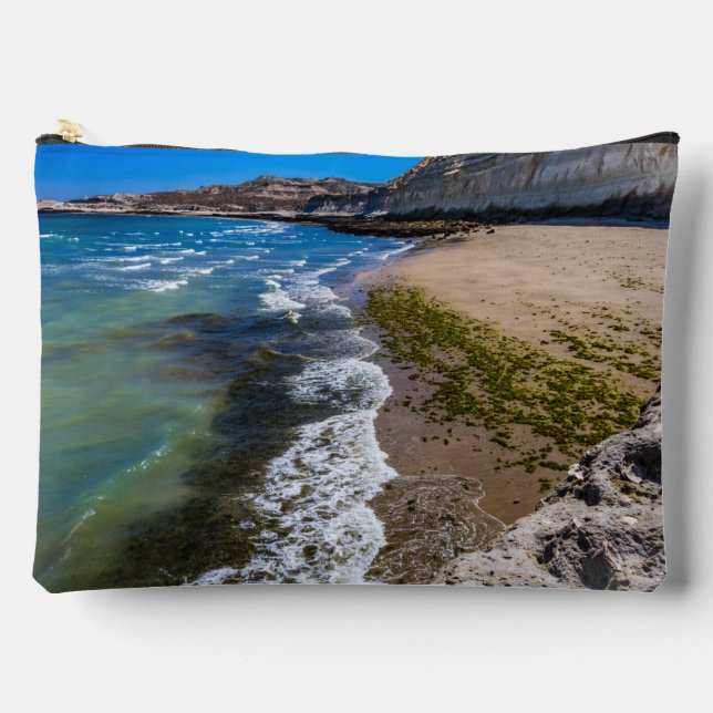 Beach in Puerto Piramides, Argentina Accessory Pouch (Front)