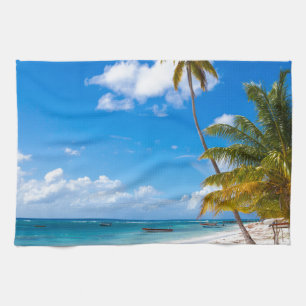 Beach in Saona Dominican Republic Tea Towel