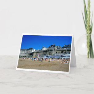 Beach in St Malo, France Holiday Card