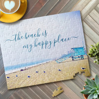 Beach Is Happy Place Script Lifeguard Booth Photo