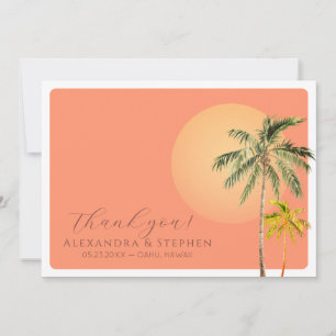 Beach Italian Sunset Tuscan Minimal Wedding Thank You Card
