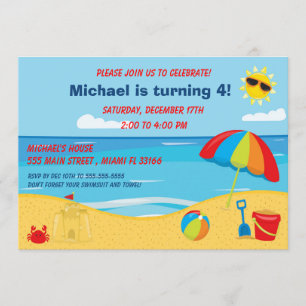 Beach Kids Birthday Invitation