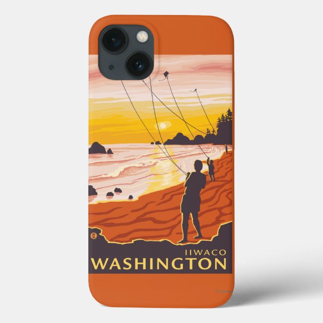 Beach & Kites - Ilwaco, Washington Case-Mate iPhone Case (Back)