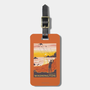 Beach & Kites - Ilwaco, Washington Luggage Tag