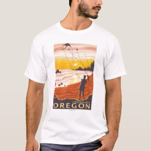 Beach & Kites - Lincoln City, Oregon T-Shirt