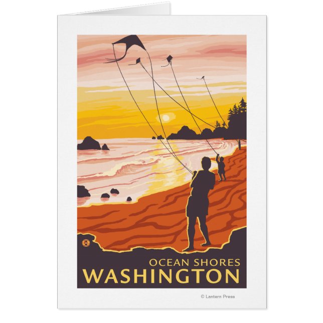 Beach & Kites - Ocean Shores, Washington (Front)
