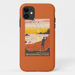 Beach & Kites - Sunset Beach, Washington iPhone 11 Case