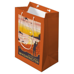 Beach & Kites - Sunset Beach, Washington Medium Gift Bag