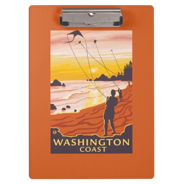 Beach & Kites - Washington Coast Clipboard (Front)