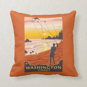 Beach & Kites - Washington Coast Cushion