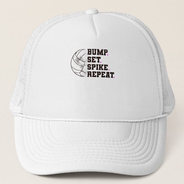 Beach Lady Volleyball Player Volleyball Girl Trucker Hat (Front)