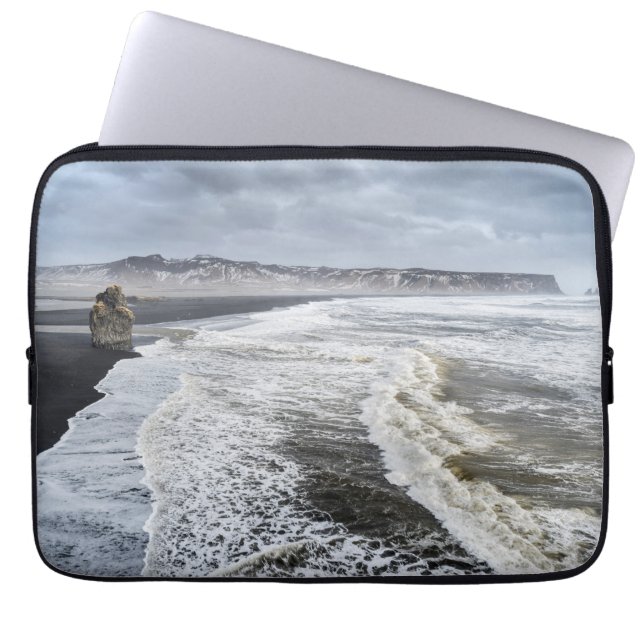 Beach Landscape In Winter Laptop Sleeve (Front)