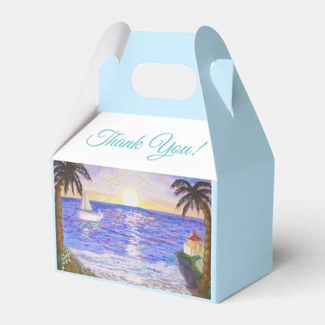 Beach Landscape Thank You Favour Box (Front Side)