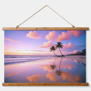 Beach Landscape Tropical Sunset Dusk Tranquil Calm Hanging Tapestry