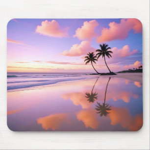 Beach Landscape Tropical Sunset Dusk Tranquil Calm Mouse Pad